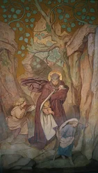 Der Aufbruch der Heiligen Elisabeth von der Wartburg, ca. 1854-55